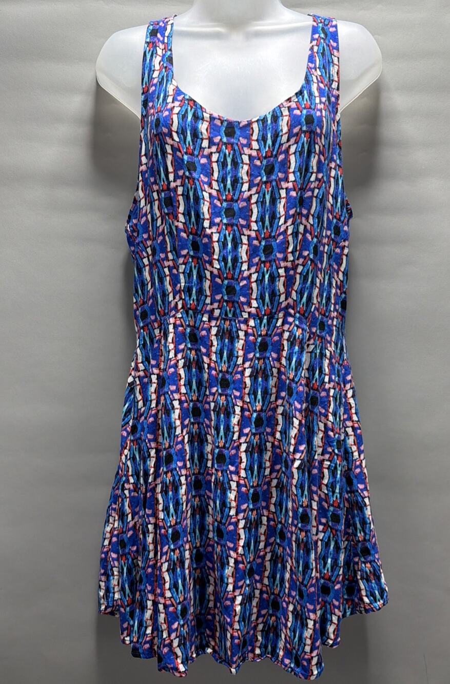 Bebop racerback colorful sleeveless Mini dress Beachy Vaca Casual size XL
